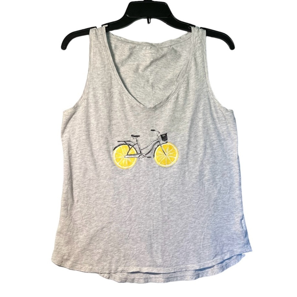 Old Navy Women’s Tank Top Gray Relaxed Fit Size Medium Bike with Lemon Wheels